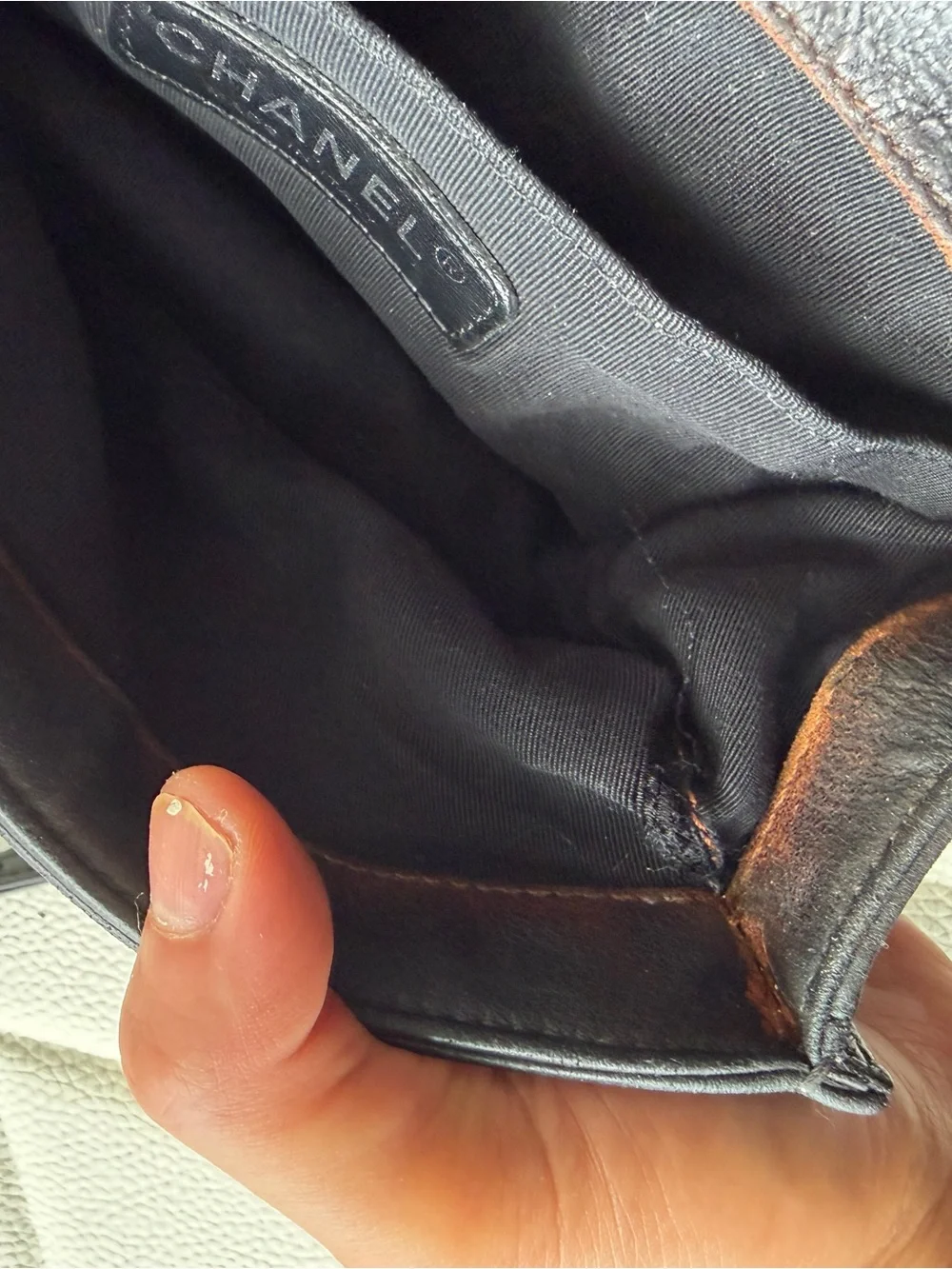 CHANEL Black Quilted Boy Crossbody Ruth hardware. Small boy.